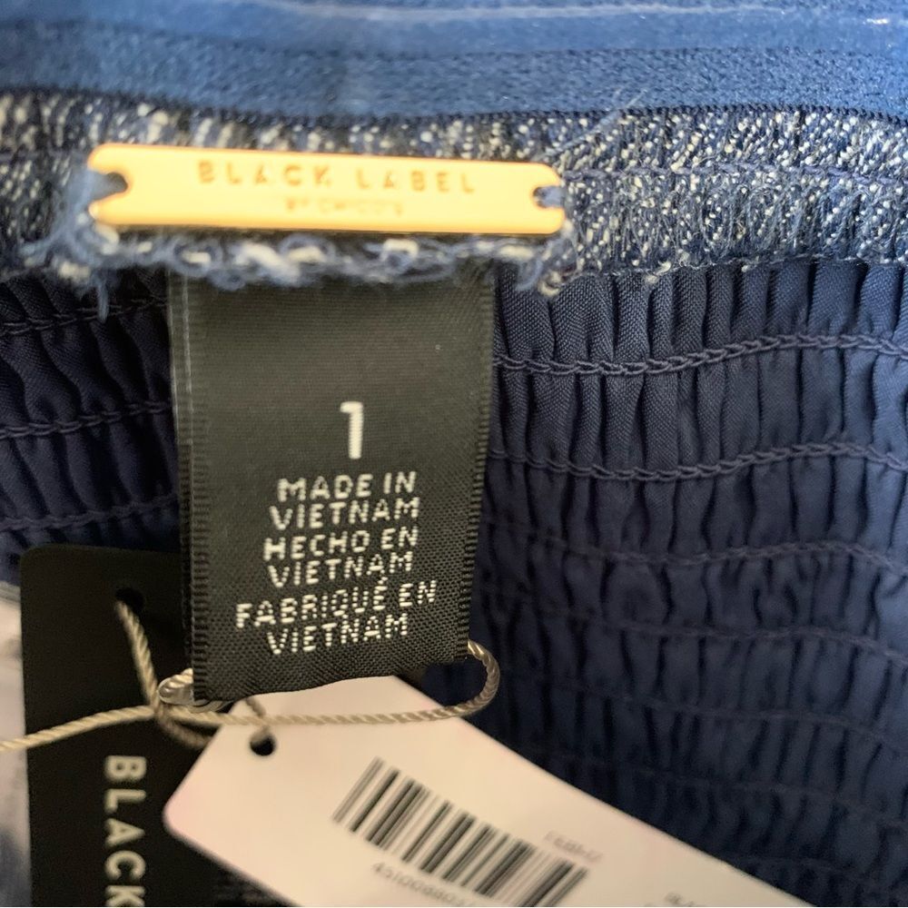 Chicos Black Label Linen Twill Jumpsuit Wide Leg Removable Straps Sz 8 (M) - Picture 3 of 12